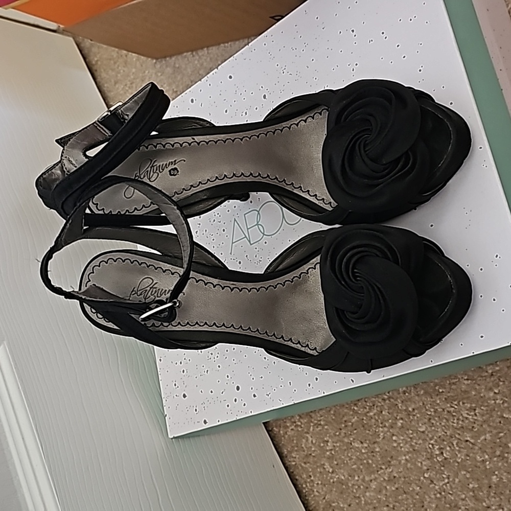 Geourgious Black Satin shoes